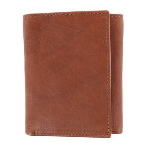 CTM Men's American Bison Leather RFID Trifold Wallet